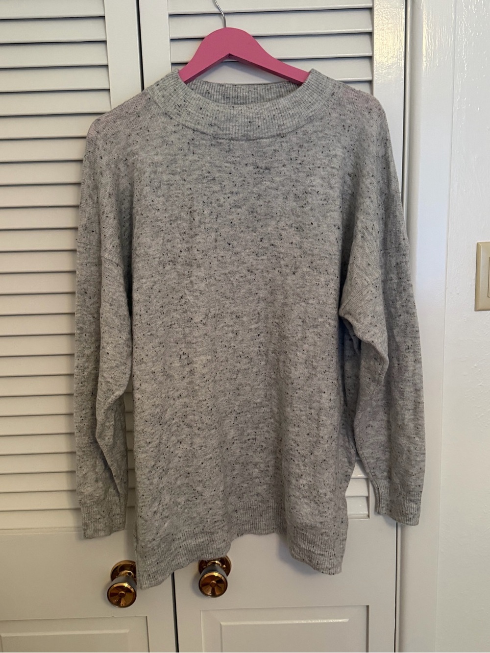 a new day Light Grey Speckled Crewneck Sweater
